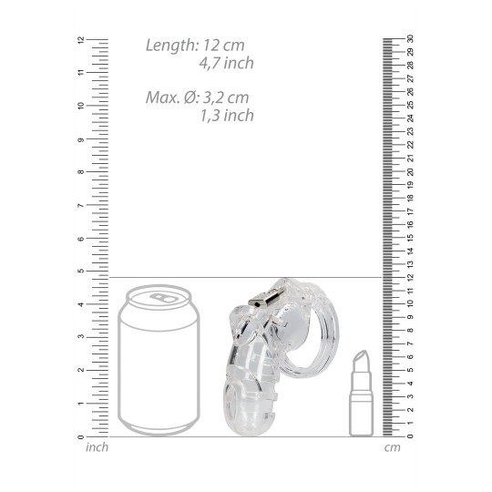 MODEL 26 - CHASTITY CAGE - 4.5'' / 11,5 CM - TRANSPARENT