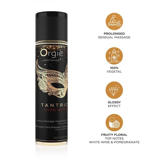 ORGIE TANTRIC DIVINE NECTAR SHINING EFFECT MASSAGE OIL 200ML
