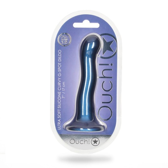 ULTRA SOFT SILICONE CURVY G-SPOT DILDO - 7\'\' / 17 CM