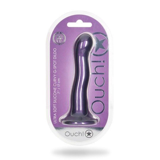 ULTRA SOFT SILICONE CURVY G-SPOT DILDO - 7\'\' / 17 CM